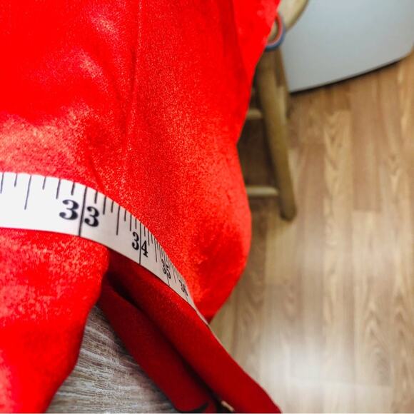 Alambic Red Asian Inspired Loungewear Set Pants and Open Front Tie Waist Robe - Picture 10 of 16